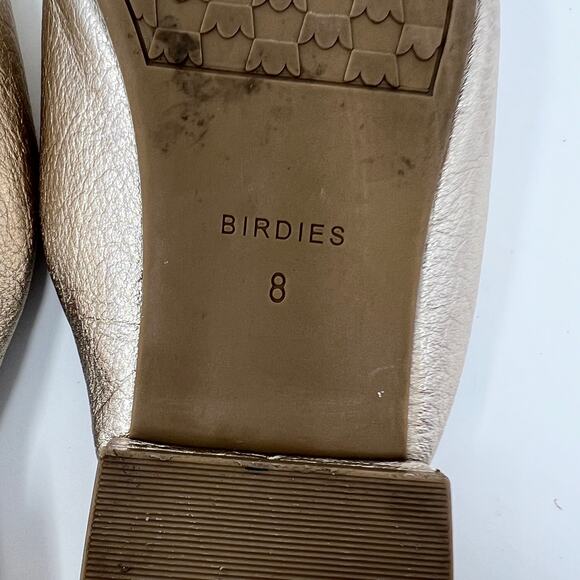 Birdies The Swans Flats Womens 8 Slip On Shoes Metallic  Gold Leather Pointed - Picture 8 of 8